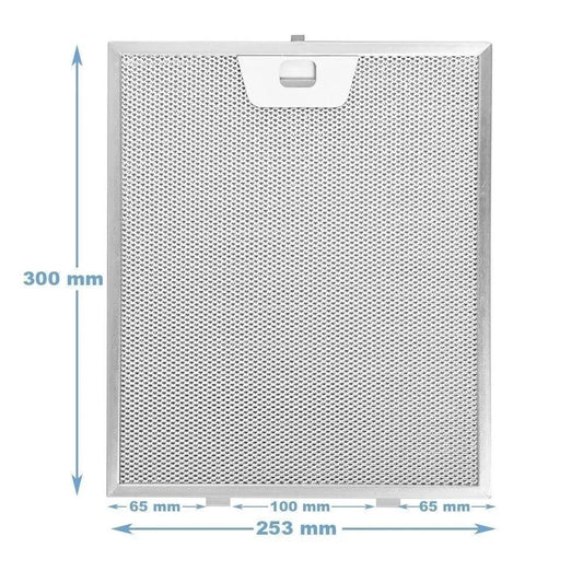 2 шт. Фильтр для вытяжки 253x300 мм (25,3x30 см) HGNM 4055081220, металлический, совместимый с Electrolux и Faber