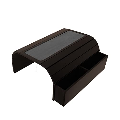 Bankdienblad - Afstandsbediening en houder voor mobiele telefoon, bankarmleuning met zakken. Geschikt voor vierkante armleuningen