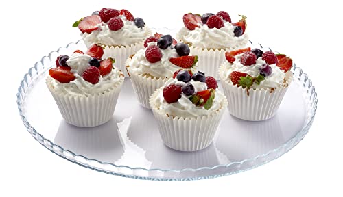 Pasabahce Premium klart glass servicebrett, Uniqe Desing kakestativ, servertallerken,