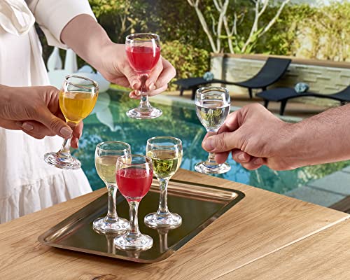 Pasabahce Premimum Shot Glasses Set of 6 - Bistro Cordial & Liqueur Extra Mini Glasses 2 oz (60 cc)
