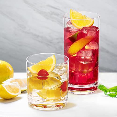 16-ounce plastglass (sett med 6), drikkeglass av plast, helt klare høye kuler, gjenbrukbare plastkopper, BPA-fri, knusesikker, tåler oppvaskmaskin