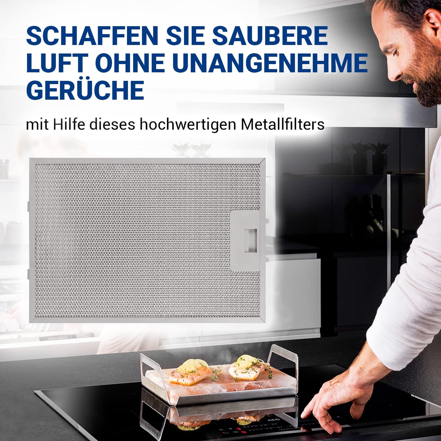 Dunstabzugshaube Filter Metall 320x220mm Ersatz für Bosch 00362380 Fett Filter