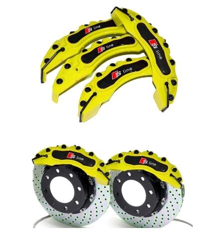 For S Line Bremsecaliper Deksel 4 stk Sett Dress Blå Rød Gul Grønn Blå Farge Bilreservedeler Bremsesystem Bremsesystem Bremsecaliper