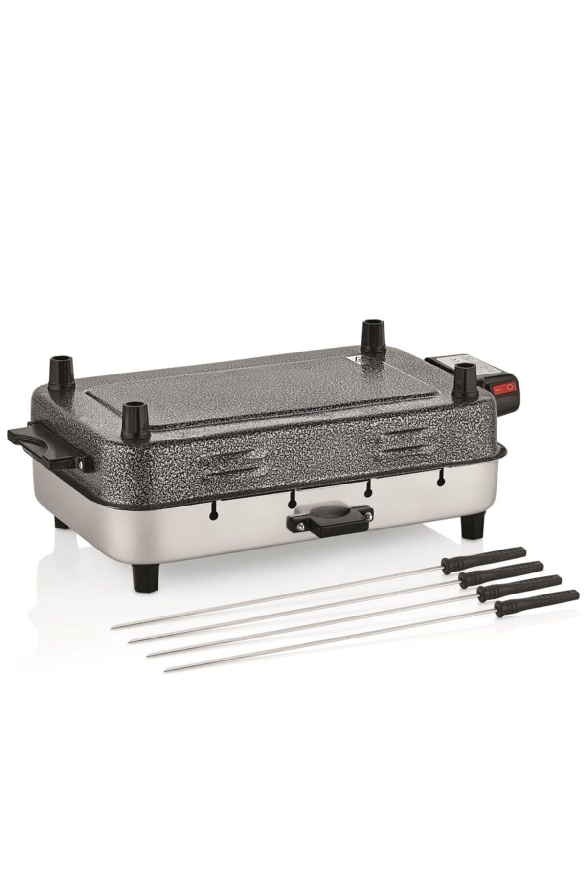 Rokers Elektrische Grill Barbecue Met 4 Spiesjes Standaardformaat 31x21 CM Binnen BBQ Vis Vlees Kip Rokers Elektrisch Beste Binnen