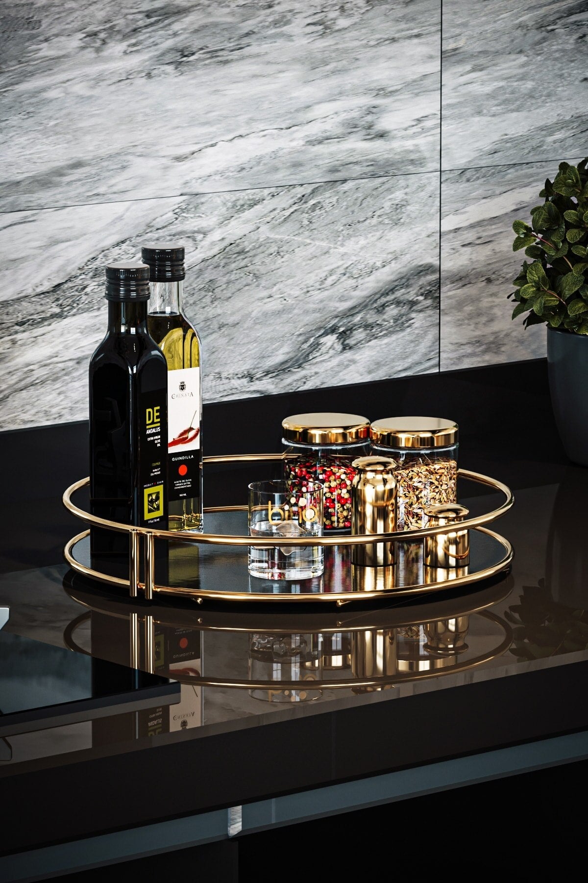 Service Presentasjon Skuff Catering Gull Stor Luksus Organisering Bord Kjøkken Løfte Forlovelsesbrett