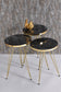 Золотой Столик Zigon с Мраморным Узором: Тройной Набор Кофейных Столиков для Домашнего Декора