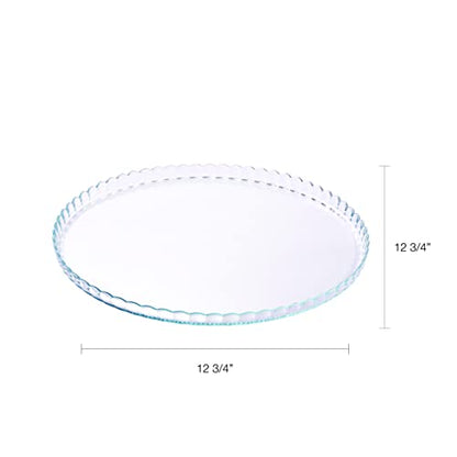 Pasabahce Premium Clear Glass Servicing Tray, Uniqe Desing Cake Stands, Server Plate,