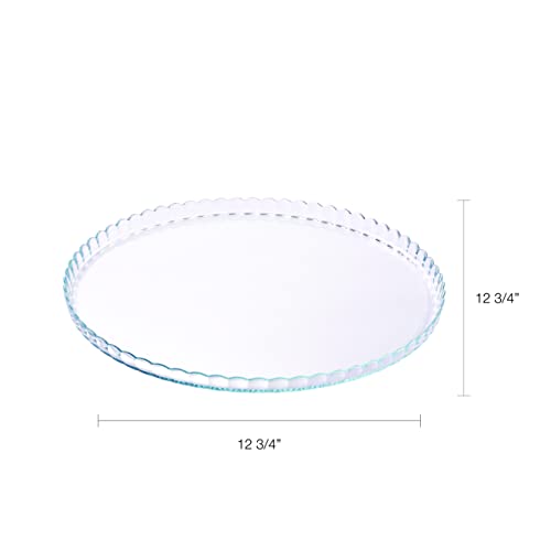 Pasabahce Premium Clear Glass Servicing Tray, Uniqe Desing Cake Stands, Server Plate,