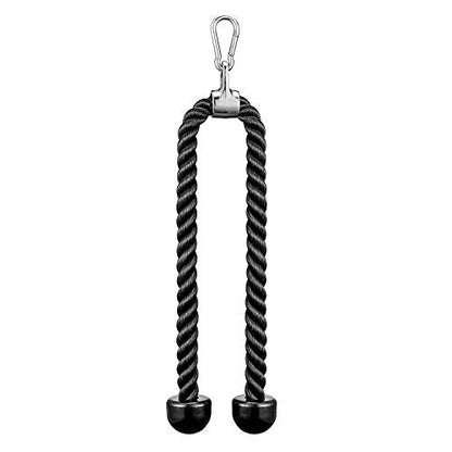 36-inch Length Tricep Rope Pull Down Fitness Cable Attachment with Stainless Steel Snap Hook (36-inch)