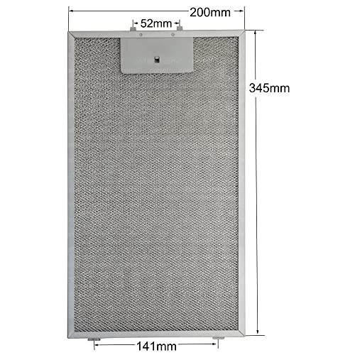 Compatibel met heet aanzuigfilter 11010157 345 x 200 mm grijs filter voor hete aanzuiging