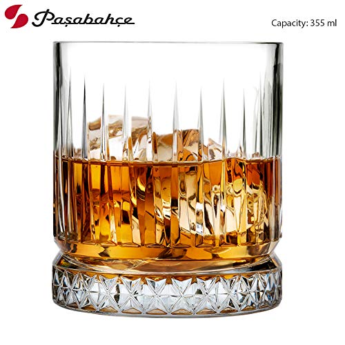 Pasabahce Glas Elysia Water/Sap/Whisky Tumbler 355 ml 4-delige set, transparant (PB Elysia)