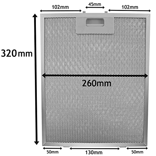 Металлический жироулавливающий фильтр вытяжки (серебристый, 320 x 260 мм, 2 шт. в упаковке)