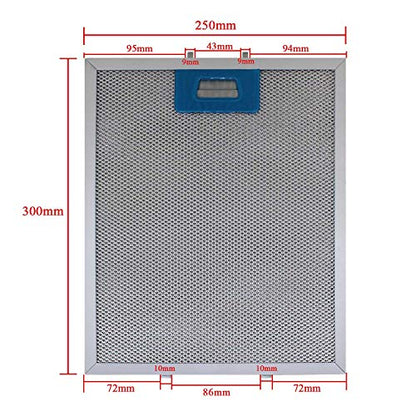  Filtro campana extractora 300x250 filtro grasa aluminio filtro de malla para campana metalico para cocina (300x250mm)