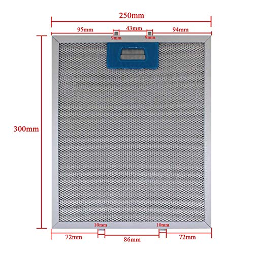  Filtro campana extractora 300x250 filtro grasa aluminio filtro de malla para campana metalico para cocina (300x250mm)