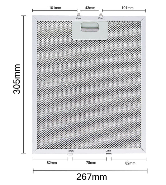 Fettfilter Dunstabzugshaube 305 x 267 cm Kompatibel mit Elica (3 Stück)