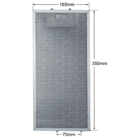 00435204 Cooker Hood Filter 350x165mm 350 x 165 mm Mesh Metal Grease Filter for Beko, AEG, Bosch, Siemens, Balay,