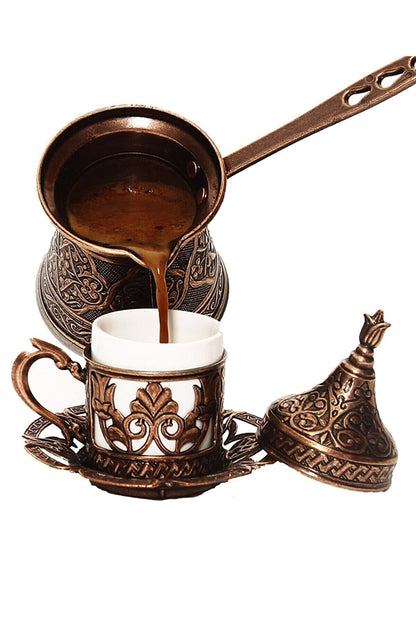 Coffee Pot Stovetop Copper Turkish Greek Arabic Engraved  Coffee Maker Cezve Ibrik