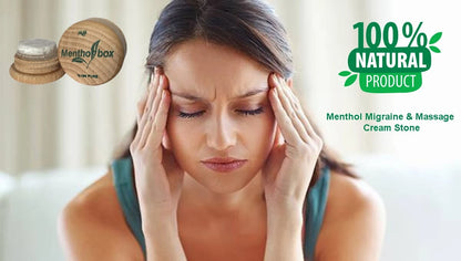 Mentholsteen voor verlichting van migraine, hoofd, nek, gewrichtspijn, taille, beenpijn - 100% natuurlijke spa-crèmesteen, Rushur-massagesteen