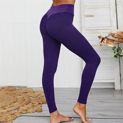 Grid Tights Yoga Pants Women Seamless High Waist Leggings Breathable