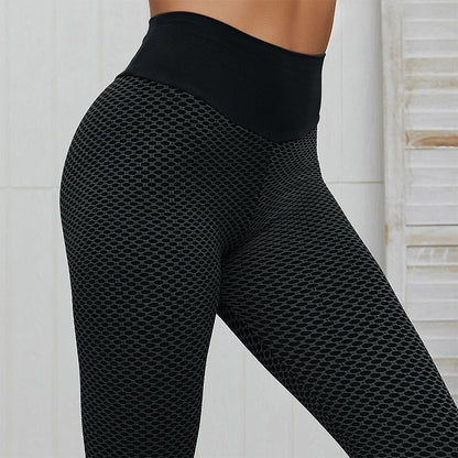 Grid Tights Yogabukser Dame Sømløse Leggings med høy midje Pustende 