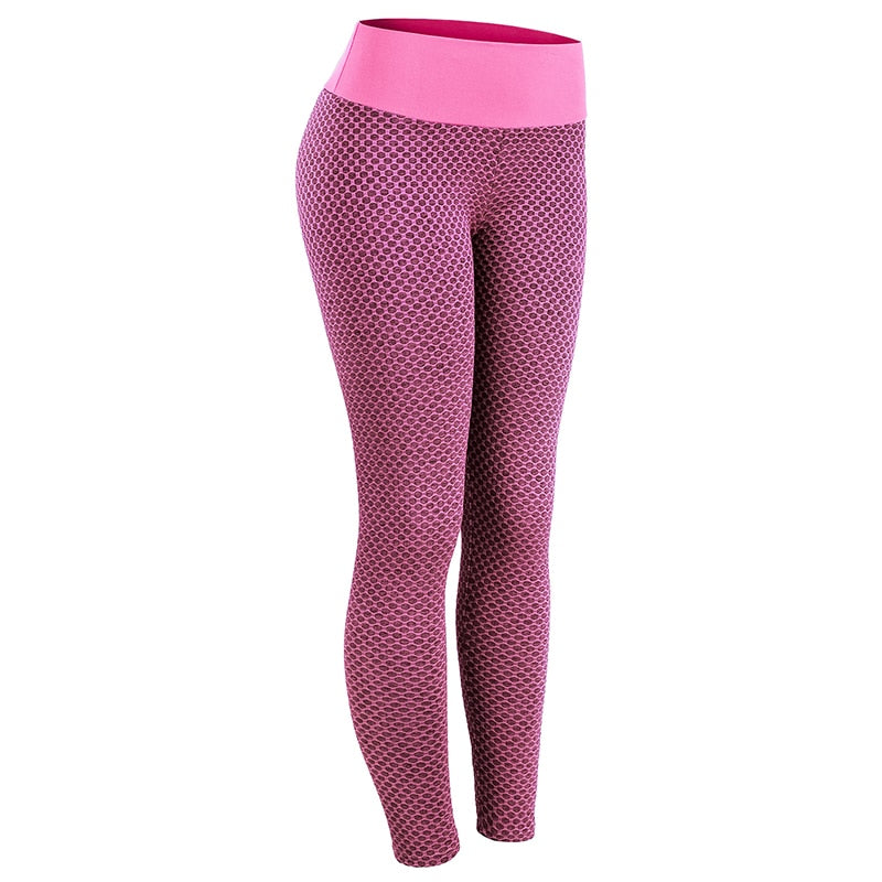 Grid Tights Yoga Pants Women Seamless High Waist Leggings Breathable