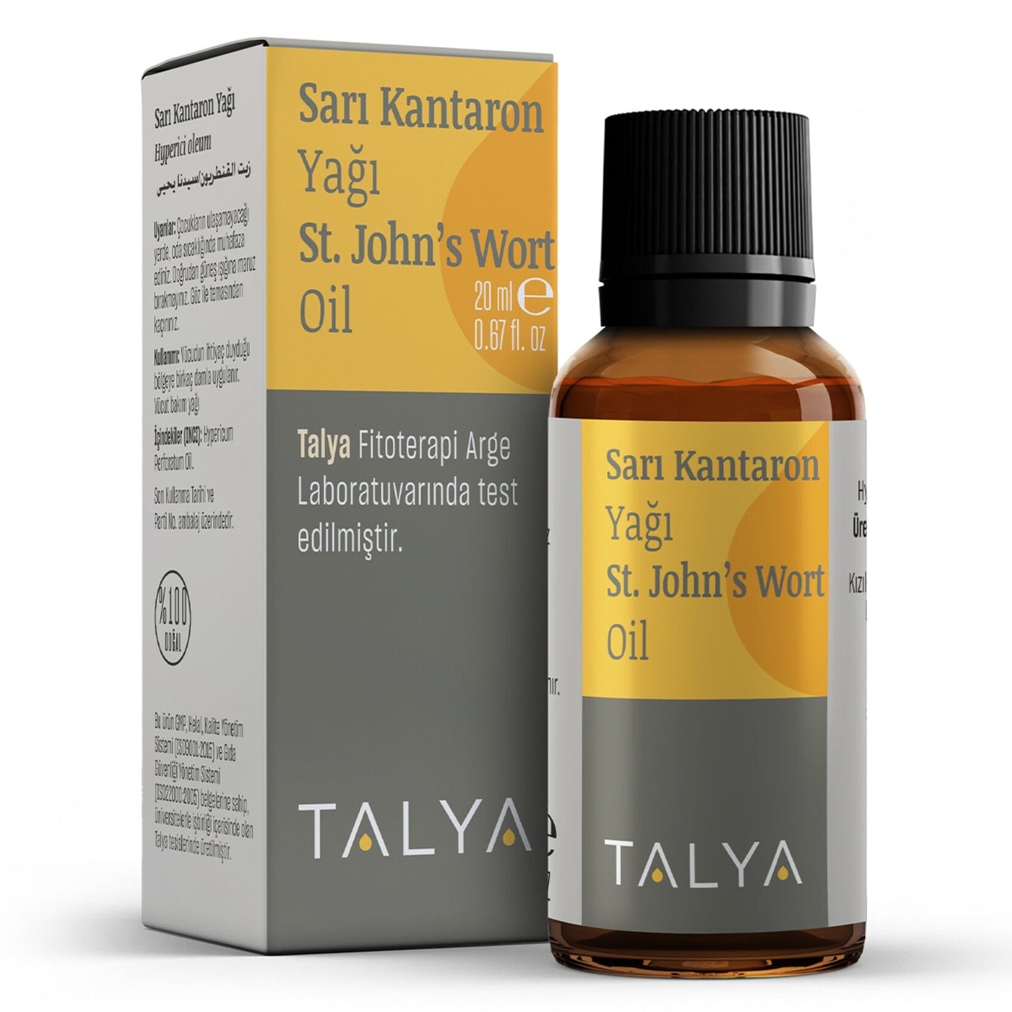 Talya Yellow Kantaron Oil 20ml - 100% Natural Vegetable Oil for Skin & Aromatherapy