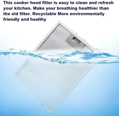 298x175 mm Cooker Hood Filter Vinola, Back clips 12.5 cm Range Hood Grease Filter Kitchen Extractor Aluminium 29.8 X 17.5