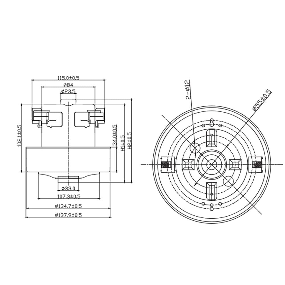 Vacuum cleaner motor 1800 Watt replacement for Samsung DJ31-00067P, DJ31-00067A, DJ31-00067K, DJ31-00067N, VCM-K70GUAA