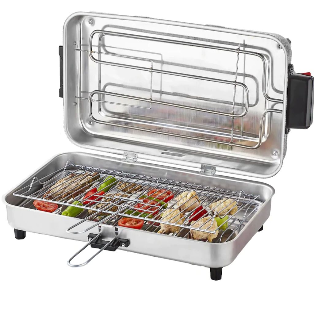 Infrared Electric Grill No Smell No Smoke  4 Size  Aluminium Light Barbeque, Meat chicken easy clean fast  kitchen chefs