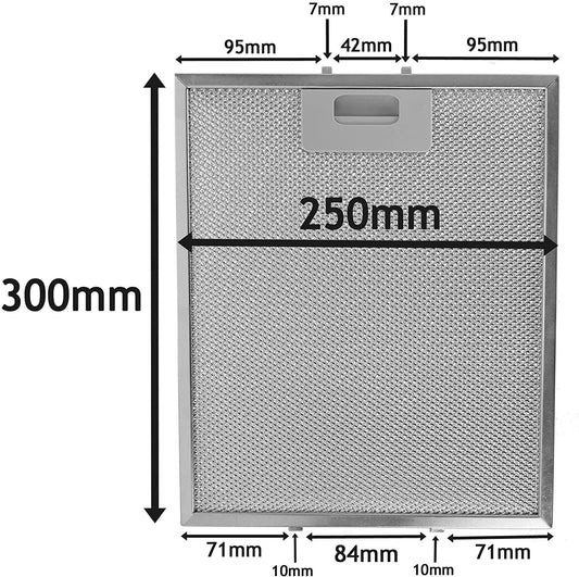 300*250 30x25 Kap Metalen Gaas Vetfilter Afzuigkap Ventilatiegat 300x250mm