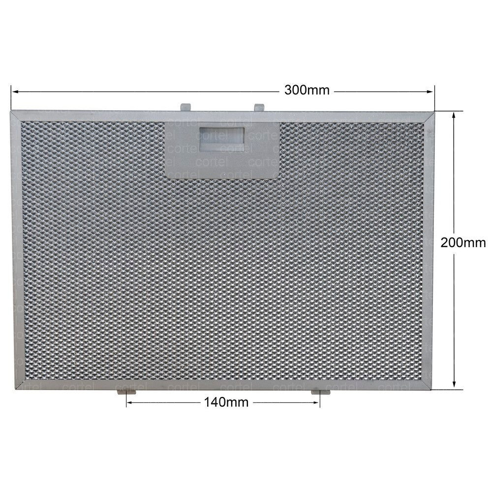 9197060212 Cooker Hood Mesh Filter (Metal Grease Filter) 300x200 mm Beko ADE92540B, ADE92540S, HCA92640BH, HCA92640WH