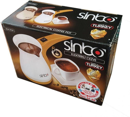 Turkish Coffee Machine Electric Sinbo Coffee Espresso Cappuccino Portable 1000W 0.4L 5 Cups Capacity