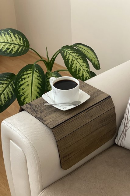 Столик на подлокотник дивана подставка под ложку деревянная столик для завтрака