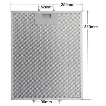 3x grasfilter compatibel met Neff D99M2A0/01, D99M2A0/02, D99M2N0/01, D99M2N0GB/01, D99S2N0/01 Campana-extractora, metaal