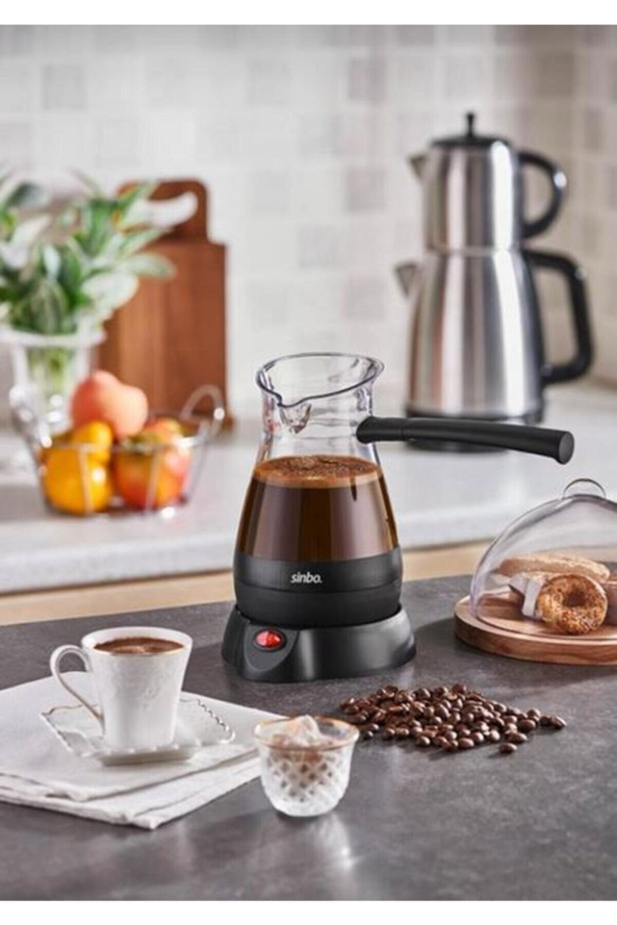 Turkish Coffee Machine Electric Sinbo Coffee Espresso Cappuccino Portable 1000W 0.4L 5 Cups Capacity